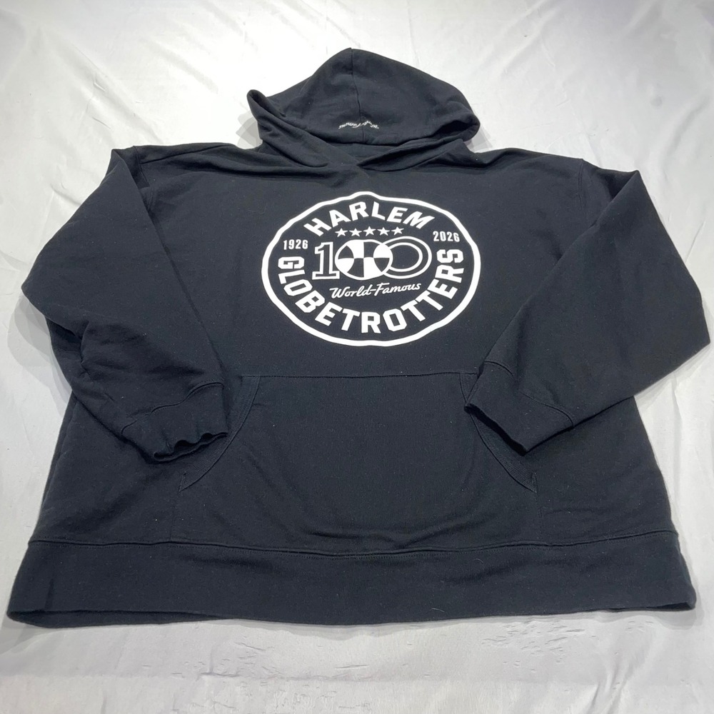 Harlem Globetrotters 100th Anniversary Hoodie Mens Large Black Pullover